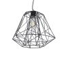 GLOBOSTAR® GRID 01022 Vintage Κρεμαστό Φωτιστικό Οροφής με Ντουί 1 x E27 AC 220-240V IP20 - Μαύρο - Μ40 x Π40 x Υ33cm