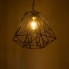 GLOBOSTAR® GRID 01022 Vintage Κρεμαστό Φωτιστικό Οροφής με Ντουί 1 x E27 AC 220-240V IP20 - Μαύρο - Μ40 x Π40 x Υ33cm