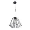 GLOBOSTAR® GRID 01022 Vintage Κρεμαστό Φωτιστικό Οροφής με Ντουί 1 x E27 AC 220-240V IP20 - Μαύρο - Μ40 x Π40 x Υ33cm