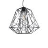 GLOBOSTAR® GRID 01022 Vintage Κρεμαστό Φωτιστικό Οροφής με Ντουί 1 x E27 AC 220-240V IP20 - Μαύρο - Μ40 x Π40 x Υ33cm