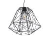 GLOBOSTAR® GRID 01022 Vintage Κρεμαστό Φωτιστικό Οροφής με Ντουί 1 x E27 AC 220-240V IP20 - Μαύρο - Μ40 x Π40 x Υ33cm