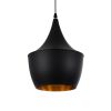 GLOBOSTAR® SHANGHAI 01025-A Μοντέρνο Κρεμαστό Φωτιστικό Οροφής με Ντουί 1 x E27 AC 220-240V IP20 - Μαύρο & Χρυσό - Μ24 x Π24 x Υ30cm