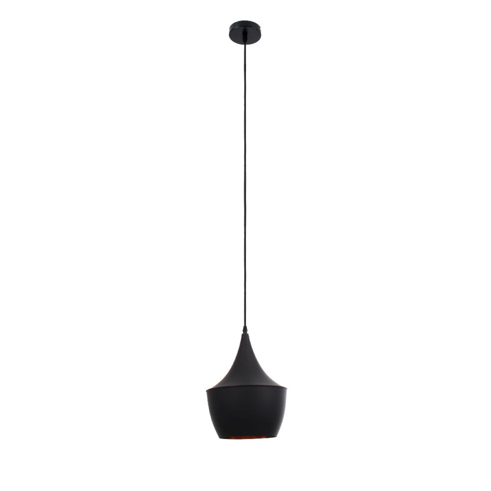 GLOBOSTAR® SHANGHAI 01025-A Μοντέρνο Κρεμαστό Φωτιστικό Οροφής με Ντουί 1 x E27 AC 220-240V IP20 - Μαύρο & Χρυσό - Μ24 x Π24 x Υ30cm