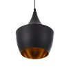 GLOBOSTAR® SHANGHAI 01025-A Μοντέρνο Κρεμαστό Φωτιστικό Οροφής με Ντουί 1 x E27 AC 220-240V IP20 - Μαύρο & Χρυσό - Μ24 x Π24 x Υ30cm