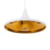 GLOBOSTAR® SHANGHAI 01026-B Μοντέρνο Κρεμαστό Φωτιστικό Οροφής με Ντουί 1 x E27 AC 220-240V IP20 - Λευκό & Χρυσό - Μ37 x Π37 x Υ17cm