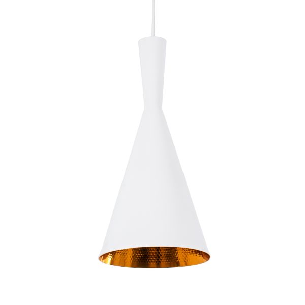 GLOBOSTAR® SHANGHAI 01026-C Μοντέρνο Κρεμαστό Φωτιστικό Οροφής με Ντουί 1 x E27 AC 220-240V IP20 - Λευκό & Χρυσό - Μ19 x Π19 x Υ38cm