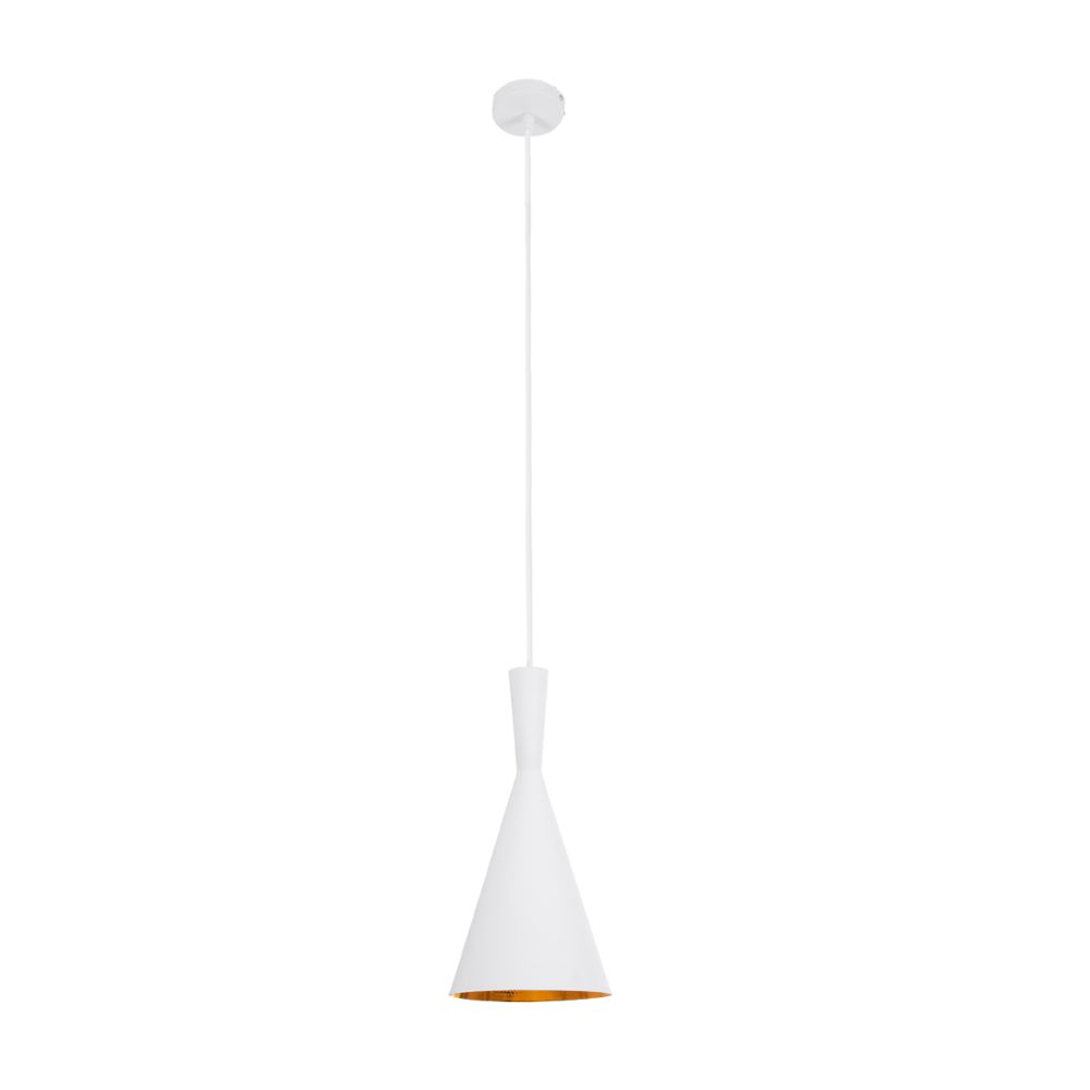 GLOBOSTAR® SHANGHAI 01026-C Μοντέρνο Κρεμαστό Φωτιστικό Οροφής με Ντουί 1 x E27 AC 220-240V IP20 - Λευκό & Χρυσό - Μ19 x Π19 x Υ38cm