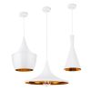 GLOBOSTAR® SHANGHAI 01026 Μοντέρνο Κρεμαστό Φωτιστικό Οροφής με Ντουί 3 x E27 AC 220-240V IP20 - Λευκό & Χρυσό - Μ79.5 x Π79.5 x Υ38cm - Σετ 3 Τεμαχίων