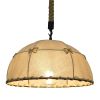 GLOBOSTAR® ANTOINETTE 01028 Vintage Κρεμαστό Φωτιστικό Οροφής με Ντουί 1 x E27 AC 220-240V IP20 - Μπεζ - Μ35 x Π35 x Υ20cm