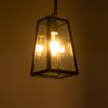 GLOBOSTAR® LIMA 01040 Vintage Κρεμαστό Φωτιστικό Οροφής με Ντουί 1 x E27 AC 220-240V IP20 - Μαύρο & Διάφανο - Μ17 x Π14 x Υ26cm