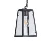 GLOBOSTAR® LIMA 01040 Vintage Κρεμαστό Φωτιστικό Οροφής με Ντουί 1 x E27 AC 220-240V IP20 - Μαύρο & Διάφανο - Μ17 x Π14 x Υ26cm