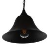 GLOBOSTAR® CLOCHER 01041 Vintage Κρεμαστό Φωτιστικό Οροφής με Ντουί 1 x E27 AC 220-240V IP20 - Μαύρο - Μ29 x Π29 x Υ34cm