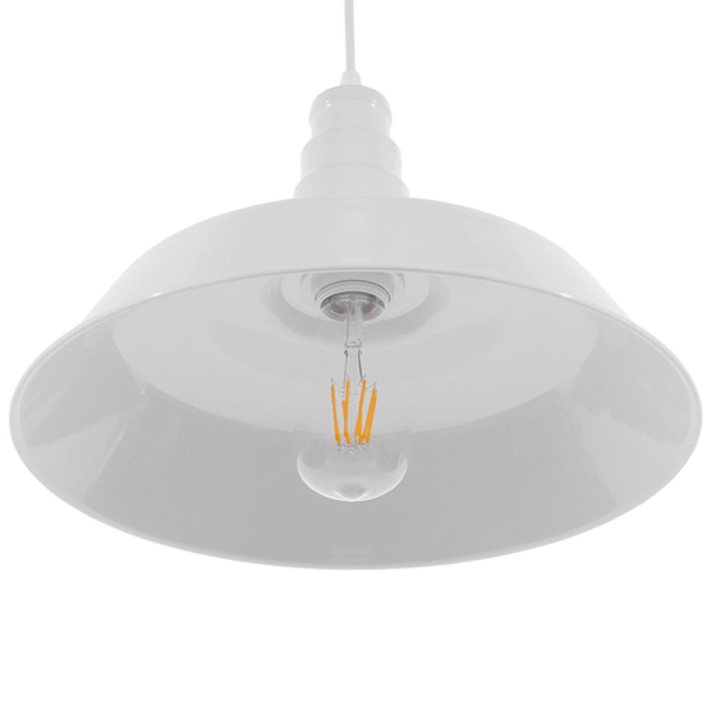 GLOBOSTAR® RAY 01043 Vintage Κρεμαστό Φωτιστικό Οροφής με Ντουί 1 x E27 AC 220-240V IP20 - Λευκό - Μ36 x Π36 x Υ25cm