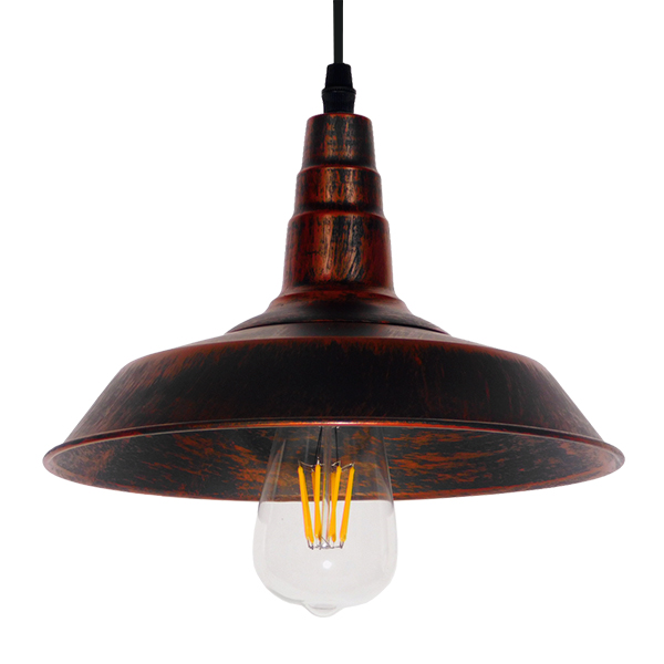 GLOBOSTAR® RAY 01047 Vintage Κρεμαστό Φωτιστικό Οροφής με Ντουί 1 x E27 AC 220-240V IP20 - Χάλκινο - Μ26 x Π26 x Υ20cm