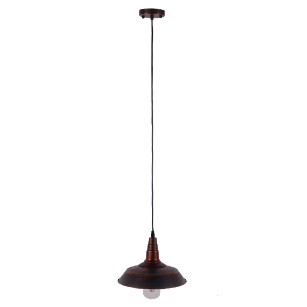 GLOBOSTAR® RAY 01047 Vintage Κρεμαστό Φωτιστικό Οροφής με Ντουί 1 x E27 AC 220-240V IP20 - Χάλκινο - Μ26 x Π26 x Υ20cm