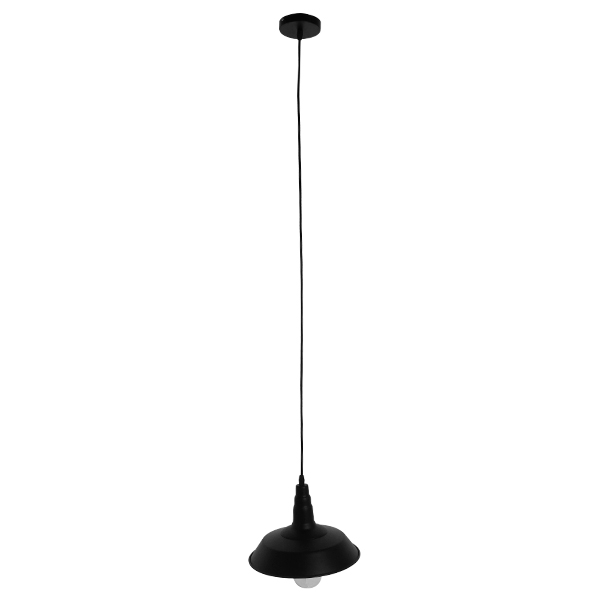 GLOBOSTAR® RAY 01050 Vintage Κρεμαστό Φωτιστικό Οροφής με Ντουί 1 x E27 AC 220-240V IP20 - Μαύρο - Μ26 x Π26 x Υ25cm