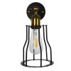 GLOBOSTAR® CATEL 01054 Vintage Φωτιστικό Τοίχου - Απλίκα με Ντουί 1 x E27 AC 220-240V IP20 - Μαύρο & Χρυσό - Μ15 x Π26 x Υ31cm