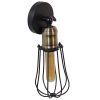 GLOBOSTAR® CATEL 01056 Vintage Φωτιστικό Τοίχου - Απλίκα με Ντουί 1 x E27 AC 220-240V IP20 - Μαύρο & Χρυσό - Μ12 x 15 x Υ32cm