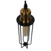GLOBOSTAR® KLECE 01057 Vintage Κρεμαστό Φωτιστικό Οροφής με Ντουί 1 x E27 AC 220-240V IP20 - Μαύρο & Χρυσό - Μ8 x Π8 x Υ28cm