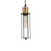GLOBOSTAR® KLECE 01057 Vintage Κρεμαστό Φωτιστικό Οροφής με Ντουί 1 x E27 AC 220-240V IP20 - Μαύρο & Χρυσό - Μ8 x Π8 x Υ28cm