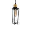GLOBOSTAR® KLECE 01057 Vintage Κρεμαστό Φωτιστικό Οροφής με Ντουί 1 x E27 AC 220-240V IP20 - Μαύρο & Χρυσό - Μ8 x Π8 x Υ28cm