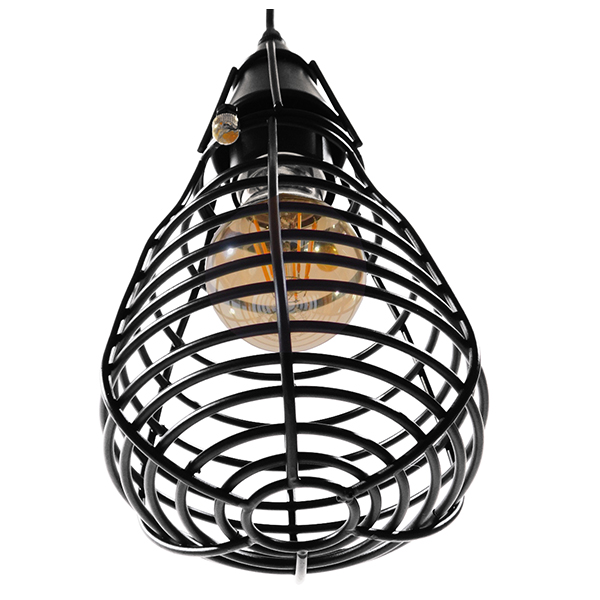 GLOBOSTAR® ALDO 01058 Vintage Κρεμαστό Φωτιστικό Οροφής με Ντουί 1 x E27 AC 220-240V IP20 - Μαύρο - Μ13 x Π13 x Υ27cm