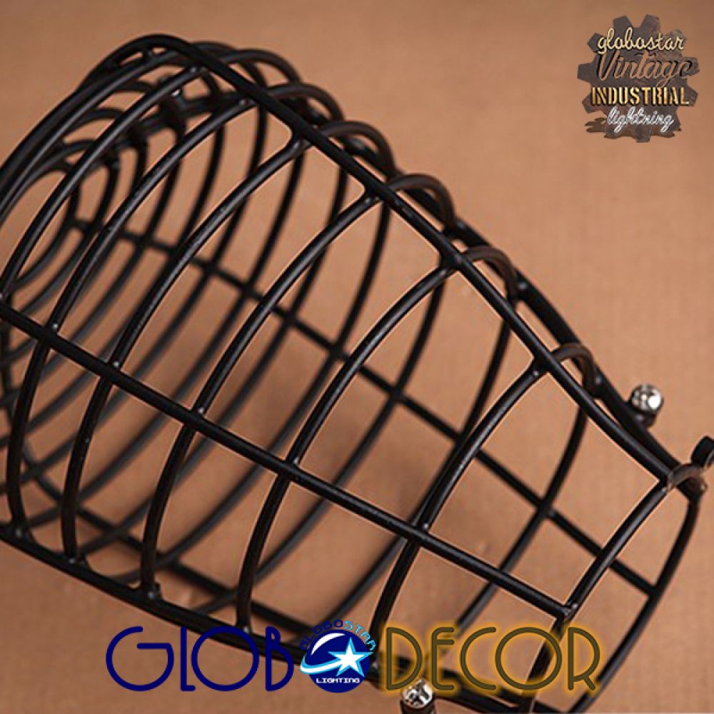 GLOBOSTAR® DROPS 01059 Vintage Κρεμαστό Φωτιστικό Οροφής με Ντουί 6 x E27 AC 220-240V IP20 - Μαύρο - 120cm