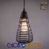 GLOBOSTAR® DROPS 01059 Vintage Κρεμαστό Φωτιστικό Οροφής με Ντουί 6 x E27 AC 220-240V IP20 - Μαύρο - 120cm