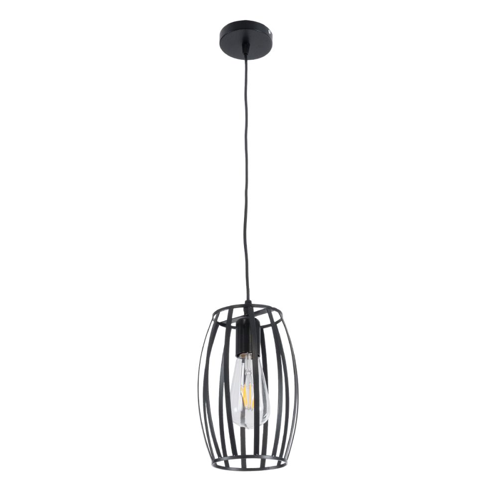 GLOBOSTAR® ZEBRA 01062 Μοντέρνο Κρεμαστό Φωτιστικό Οροφής με Ντουί 1 x E27 AC 220-240V IP20 - Μαύρο - Μ15 x Π15 x Υ24cm