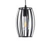 GLOBOSTAR® ZEBRA 01062 Μοντέρνο Κρεμαστό Φωτιστικό Οροφής με Ντουί 1 x E27 AC 220-240V IP20 - Μαύρο - Μ15 x Π15 x Υ24cm
