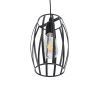 GLOBOSTAR® ZEBRA 01062 Μοντέρνο Κρεμαστό Φωτιστικό Οροφής με Ντουί 1 x E27 AC 220-240V IP20 - Μαύρο - Μ15 x Π15 x Υ24cm