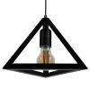 GLOBOSTAR® TRIANGLE 01063 Μοντέρνο Κρεμαστό Φωτιστικό Οροφής με Ντουί 1 x E27 AC 220-240V IP20 - Μαύρο - Μ25 x Π25 x Y21cm