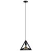 GLOBOSTAR® TRIANGLE 01063 Μοντέρνο Κρεμαστό Φωτιστικό Οροφής με Ντουί 1 x E27 AC 220-240V IP20 - Μαύρο - Μ25 x Π25 x Y21cm