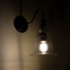 GLOBOSTAR® LILLY 01064 Vintage Φωτιστικό Τοίχου - Απλίκα με Ντουί 1 x E27 AC 220-240V IP20 - Μαύρο & Διάφανο - Μ38 x Π20 x Υ37cm