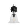 GLOBOSTAR® LILLY 01064 Vintage Φωτιστικό Τοίχου - Απλίκα με Ντουί 1 x E27 AC 220-240V IP20 - Μαύρο & Διάφανο - Μ38 x Π20 x Υ37cm