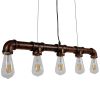 GLOBOSTAR® CANAL 01070 Vintage Κρεμαστό Φωτιστικό Οροφής με Ντουί 5 x E27 AC 220-240V IP20 - Χάλκινο Εφέ Σκουριάς - Μ88 x Π5 x Υ7cm