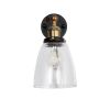GLOBOSTAR® LYDIA 01071 Vintage Φωτιστικό Τοίχου - Απλίκα με Ντουί 1 x E27 AC 220-240V IP20 - Μαύρο & Χρυσό - Μ14 x Π26 x Υ30cm