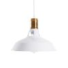 GLOBOSTAR® ANER 01072 Vintage Κρεμαστό Φωτιστικό Οροφής με Ντουί 1 x E27 AC 220-240V IP20 - Λευκό & Χρυσό - Μ27.5 x Π27.5 x Υ19cm
