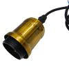 GLOBOSTAR® ANER 01073 Vintage Κρεμαστό Φωτιστικό Οροφής με Ντουί 1 x E27 AC 220-240V IP20 - Μαύρο & Χρυσό - Μ27.5 x Π27.5 x Υ19cm