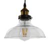 GLOBOSTAR® WICKHAM 01075 Vintage Κρεμαστό Φωτιστικό Οροφής με Ντουί 1 x E27 AC 220-240V IP20 - Διάφανο & Χρυσό - Μ24.5 x Π24.5 x Υ15cm