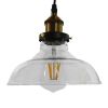 GLOBOSTAR® WICKHAM 01075 Vintage Κρεμαστό Φωτιστικό Οροφής με Ντουί 1 x E27 AC 220-240V IP20 - Διάφανο & Χρυσό - Μ24.5 x Π24.5 x Υ15cm