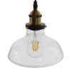 GLOBOSTAR® WICKHAM 01075 Vintage Κρεμαστό Φωτιστικό Οροφής με Ντουί 1 x E27 AC 220-240V IP20 - Διάφανο & Χρυσό - Μ24.5 x Π24.5 x Υ15cm