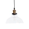 GLOBOSTAR® WICKHAM 01075 Vintage Κρεμαστό Φωτιστικό Οροφής με Ντουί 1 x E27 AC 220-240V IP20 - Διάφανο & Χρυσό - Μ24.5 x Π24.5 x Υ15cm