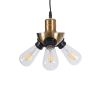 GLOBOSTAR® COPPER 01076 Vintage Κρεμαστό Φωτιστικό Οροφής με Ντουί 3 x E27 AC 220-240V IP20 - Χρυσό & Μαύρο - Μ14 x Π14 x Υ13cm