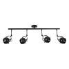 GLOBOSTAR® CANNES 01082 Μοντέρνο Φωτιστικό Οροφής με Ντουί 4 x E27 AC 220-240V IP20 - Μαύρο - Μ108 x Π12 x Υ48cm
