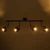 GLOBOSTAR® CANNES 01082 Μοντέρνο Φωτιστικό Οροφής με Ντουί 4 x E27 AC 220-240V IP20 - Μαύρο - Μ108 x Π12 x Υ48cm
