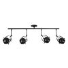 GLOBOSTAR® CANNES 01082 Μοντέρνο Φωτιστικό Οροφής με Ντουί 4 x E27 AC 220-240V IP20 - Μαύρο - Μ108 x Π12 x Υ48cm