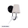GLOBOSTAR® DOVE 01084 Vintage Φωτιστικό Τοίχου - Απλίκα με Ντουί 1 x E14 AC 220-240V IP20 - Μαύρο & Μπεζ - Μ30 x Π15 x Υ36cm