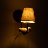 GLOBOSTAR® DOVE 01084 Vintage Φωτιστικό Τοίχου - Απλίκα με Ντουί 1 x E14 AC 220-240V IP20 - Μαύρο & Μπεζ - Μ30 x Π15 x Υ36cm