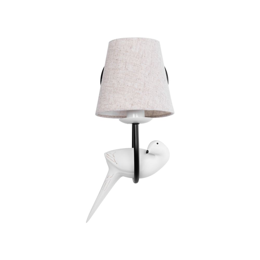 GLOBOSTAR® DOVE 01084 Vintage Φωτιστικό Τοίχου - Απλίκα με Ντουί 1 x E14 AC 220-240V IP20 - Μαύρο & Μπεζ - Μ30 x Π15 x Υ36cm